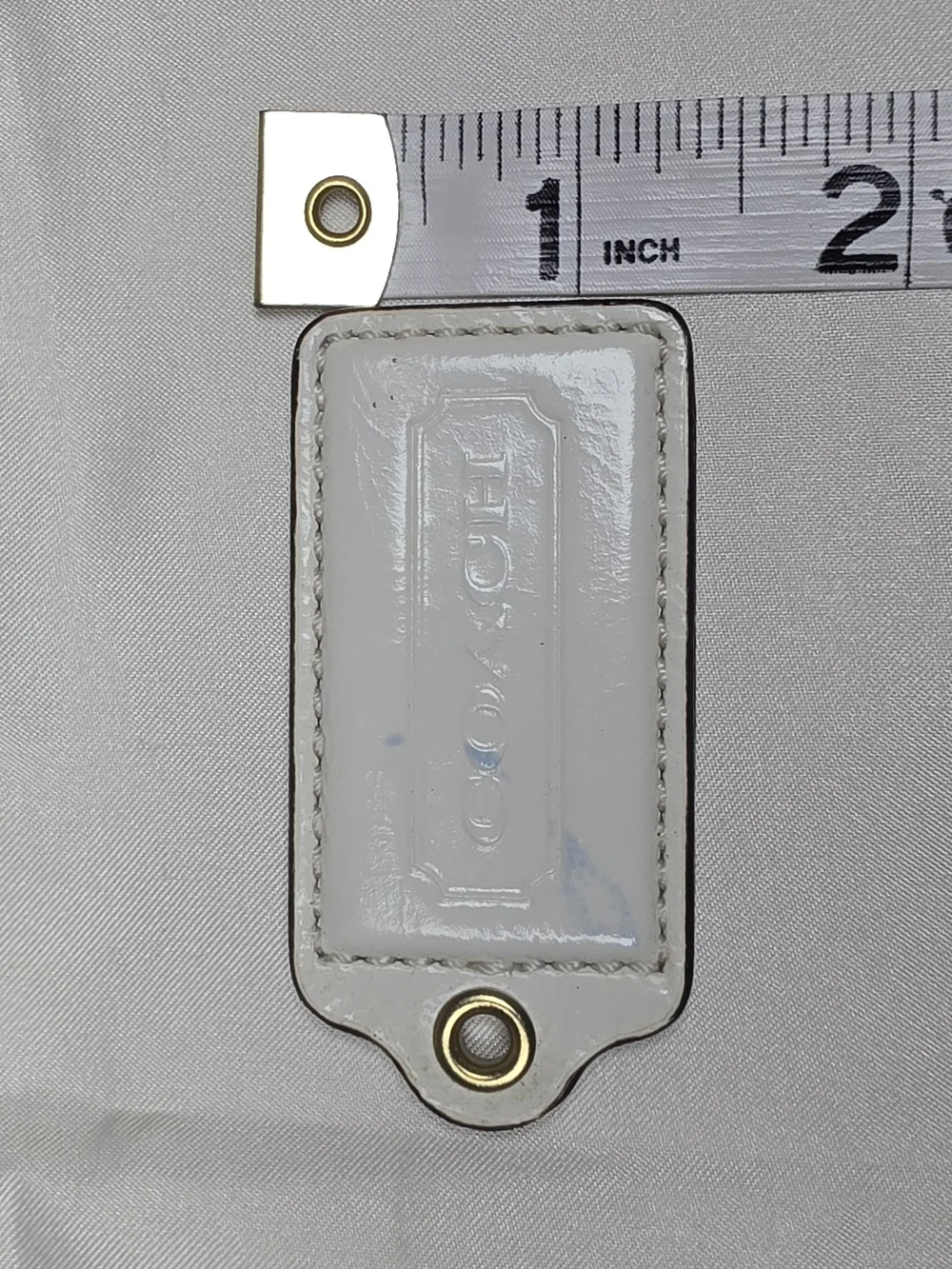 Authentic Coach Leather Hangtag Replacement Purse Charm Fob - White (Tag Only)